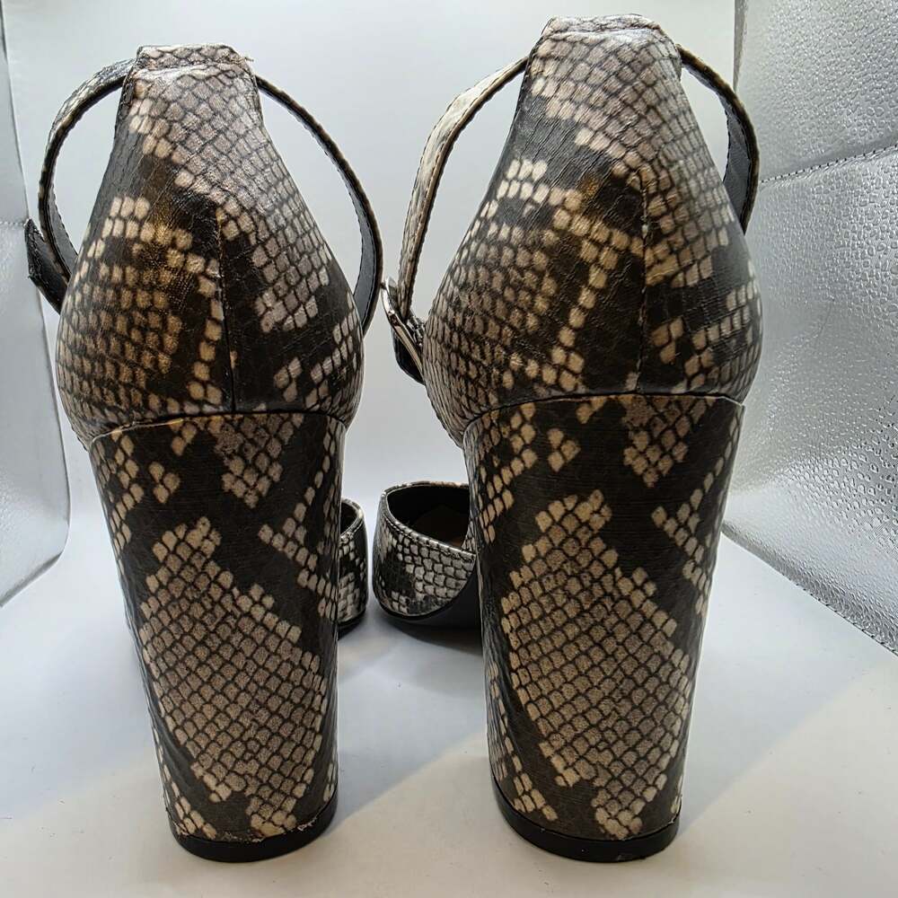 Abound Stella Block Heel Pump Ankle Strap Snakeskin Pattern Size 7 - Picture 3 of 5